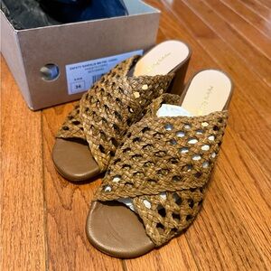 Helena Rohner Woven Leather Mule Sandals Brown Made in Spain EU 36